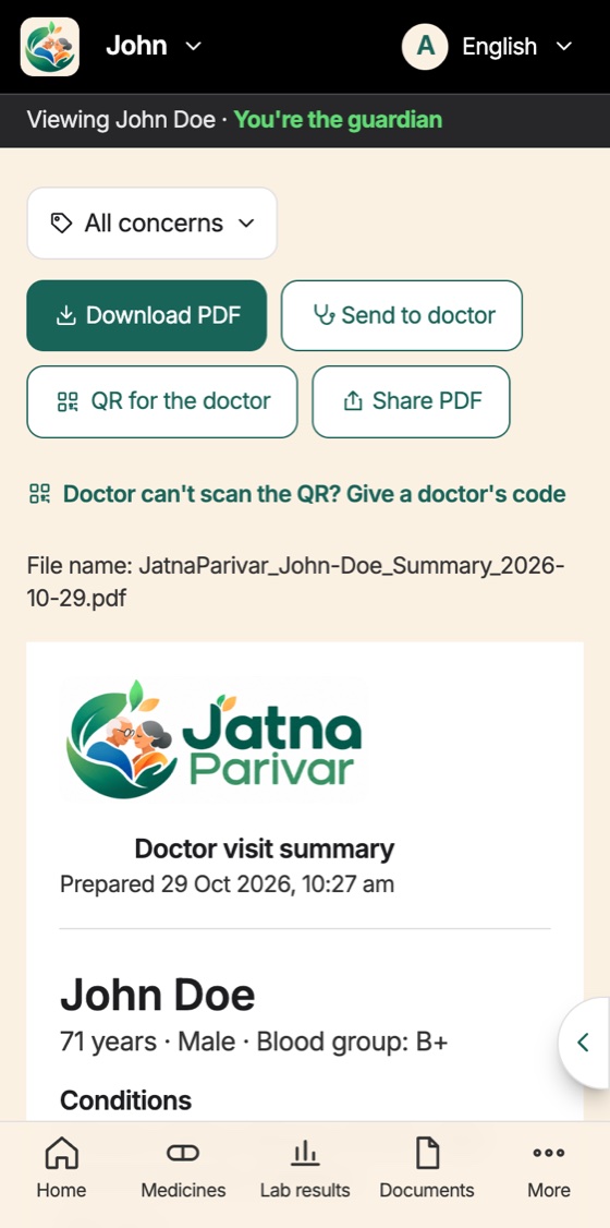 Jatna Parivar on a phone: Everything the doctor needs, in one place